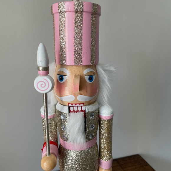 14” Pink and Gold Glitter Christmas Nutcracker - Picture 8 of 8